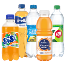 Sisi, 7UP, Rivella, Sourcy vitamin water of Crystal Clear